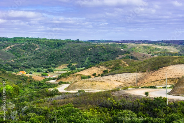 Fototapeta Landscape of Atlantic Ocean beach in Portugal