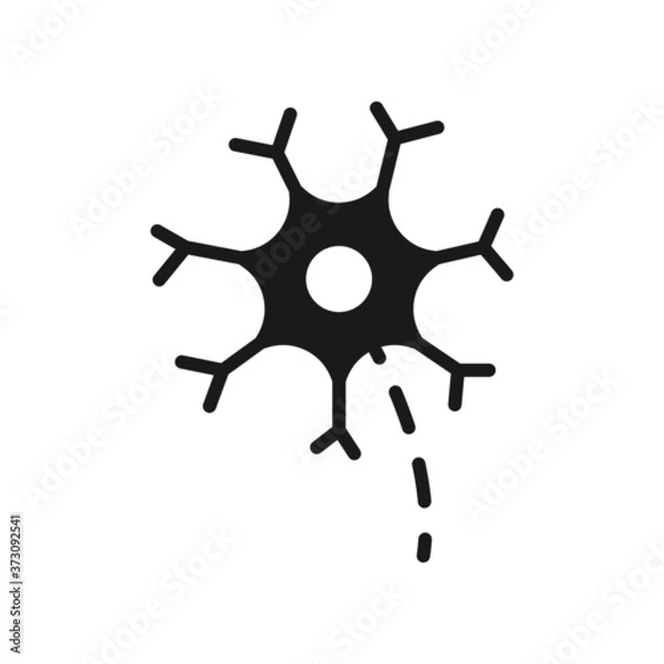 Fototapeta Neuron Brain Medical Symbol Glyph Black and White Line Icon Vector