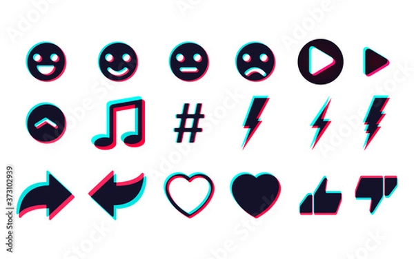 Obraz Web icons template, app, ui. Social media concept. Vector illustration EPS 10