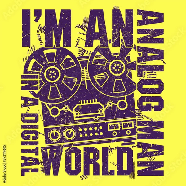 Fototapeta Analog Man In Digital World