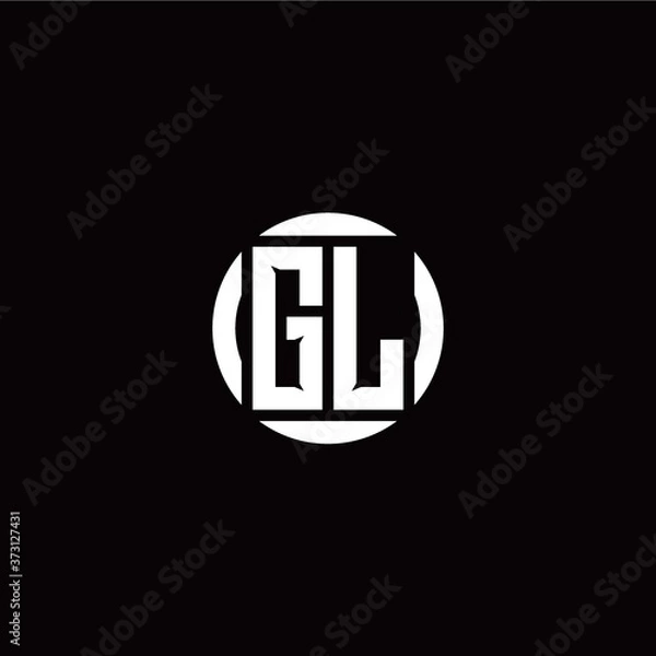 Fototapeta G L initial logo modern isolated with circle template