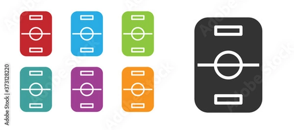 Fototapeta Black Hockey table icon isolated on white background. Set icons colorful. Vector.