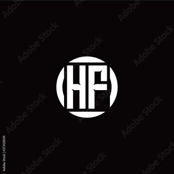 Fototapeta H F initial logo modern isolated with circle template