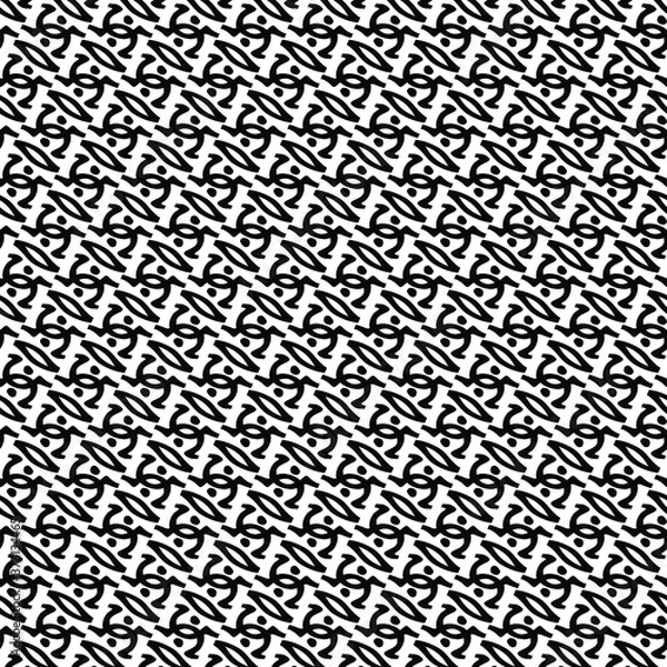 Obraz Vector abstract transparent geometric ornament  monochrome seamless pattern background tile with  tribal elements 