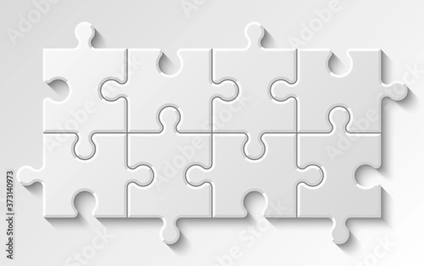 Fototapeta Puzzle piece business presentation. Circle infograph. Step process diagram. Section compare banner.