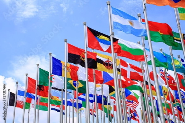 Obraz Brazil Argentina and world flags