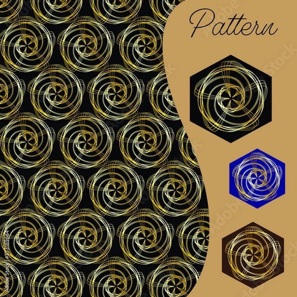 Obraz pattern gold color vintage and Thai Line vector design