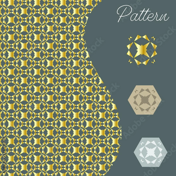 Obraz pattern gold color vintage and Thai Line vector design