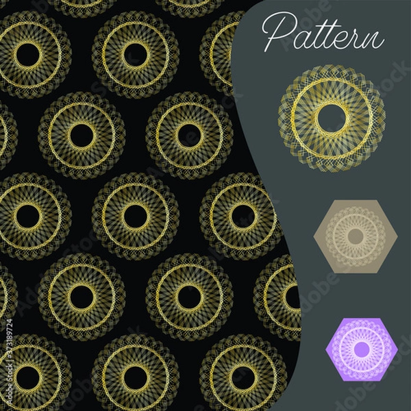 Obraz pattern gold color vintage and Thai Line vector design
