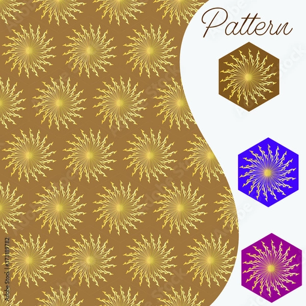 Obraz pattern gold color vintage and Thai Line vector design