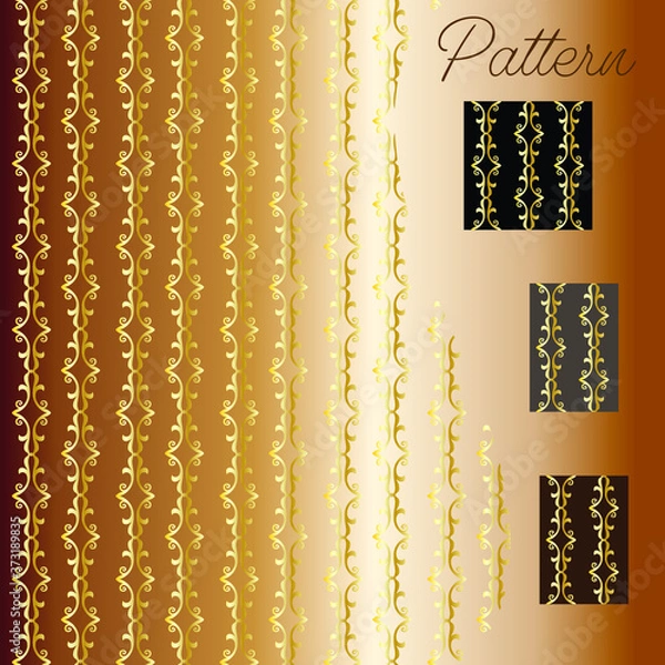 Obraz pattern gold color vintage and Thai Line vector design