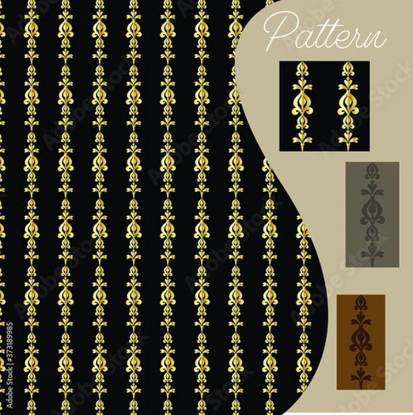 Obraz pattern gold color vintage and Thai Line vector design