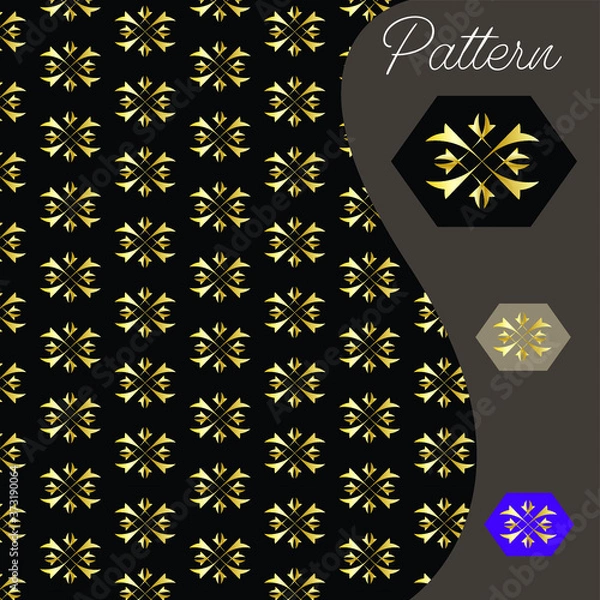 Obraz pattern gold color vintage and Thai Line vector design