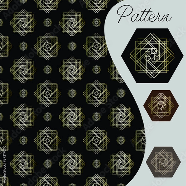 Obraz pattern gold color vintage and Thai Line vector design
