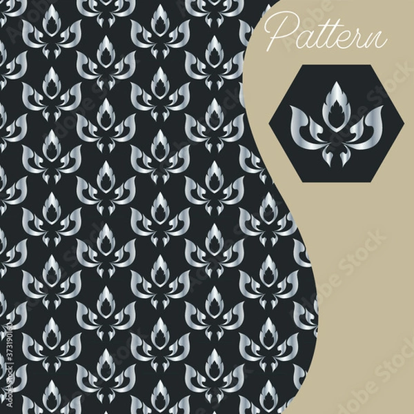 Obraz pattern gold color vintage and Thai Line vector design