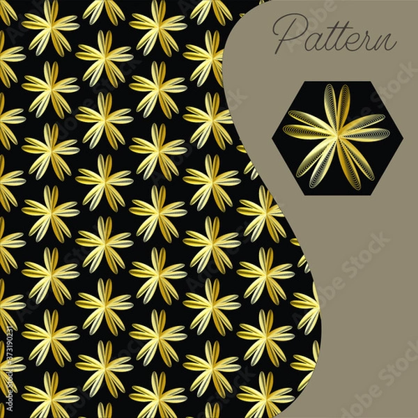 Obraz pattern gold color vintage and Thai Line vector design