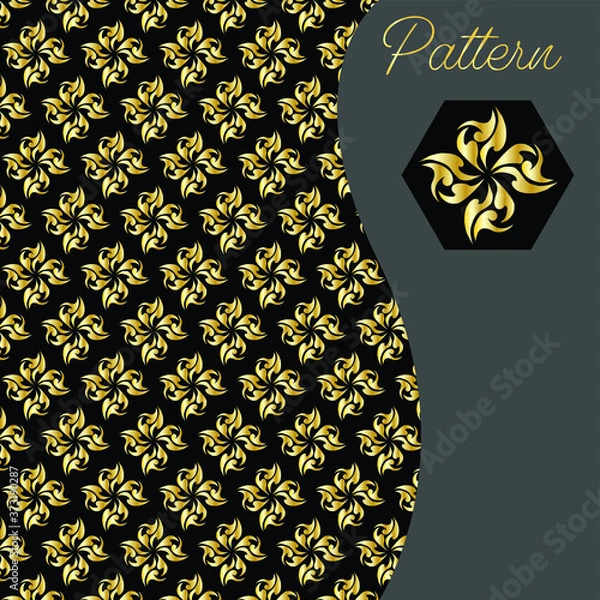 Obraz pattern gold color vintage and Thai Line vector design
