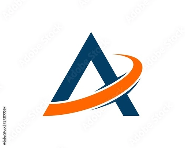 Fototapeta Abstract triangle shape with swoosh