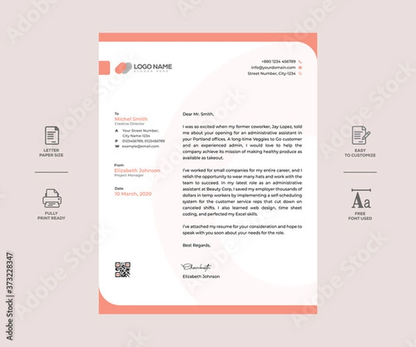 Fototapeta Creative Clean Letterhead Template