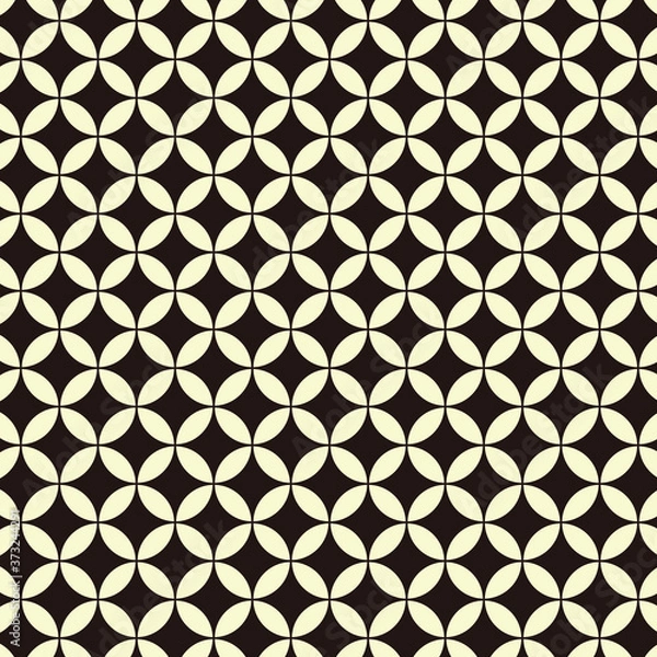 Fototapeta 花七宝模様　黒×黄色　パステル