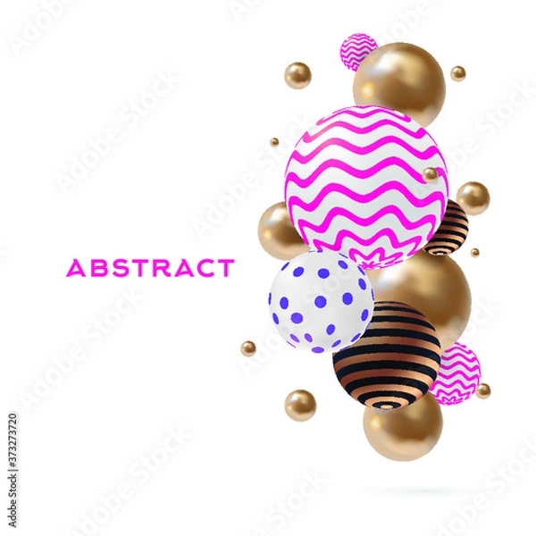 Fototapeta abstract decorative multicolored balloons on a white background vector illustration