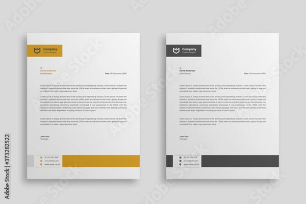 Fototapeta Abstract Corporate Business Style Letterhead Design Vector Template For Your Project. Simple And Clean Print Ready Design, Elegant Flat Design Vector Illustration.