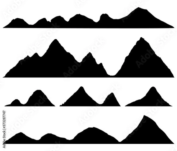 Fototapeta Set Mountains silhouettes