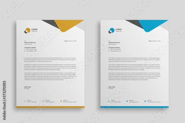 Fototapeta Abstract Corporate Business Style Letterhead Design Vector Template For Your Project. Simple And Clean Print Ready Design, Elegant Flat Design Vector Illustration.