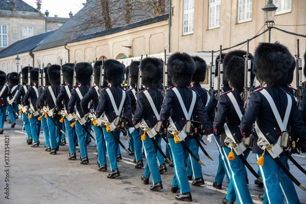 Fototapeta The Royal Life Guards parade in Copenhagen (DK)