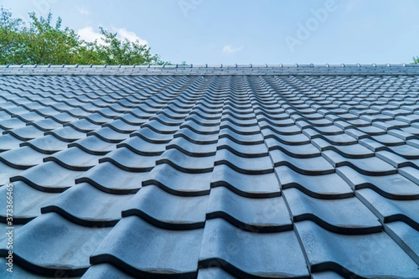 Fototapeta 綺麗な日本の家の屋根瓦