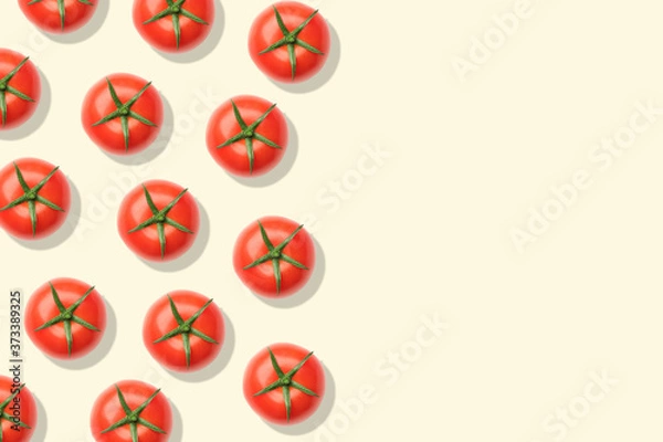 Obraz Layout of tomato. Creative food concept. Flat lay