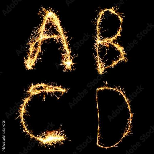 Fototapeta Real Sparkler Alphabet (see other letters in my portfolio). A B