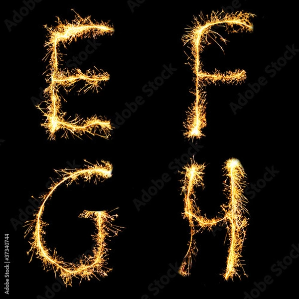 Fototapeta Real Sparkler Alphabet. See other letters in my portfolio.