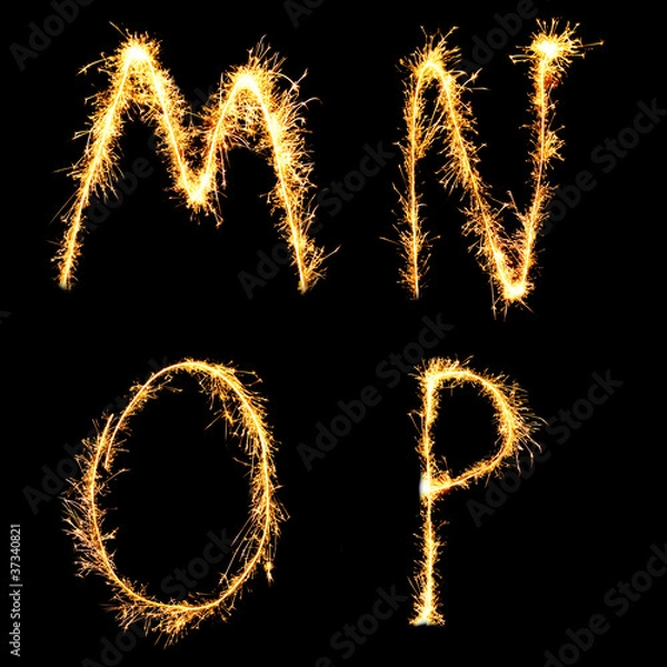 Fototapeta Real Sparkler Alphabet. See other letters in my portfolio.