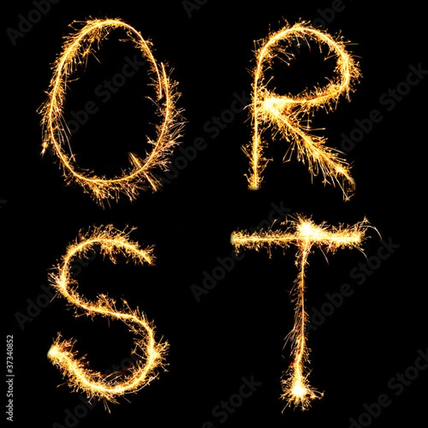 Fototapeta Real Sparkler Alphabet. See other letters in my portfolio.