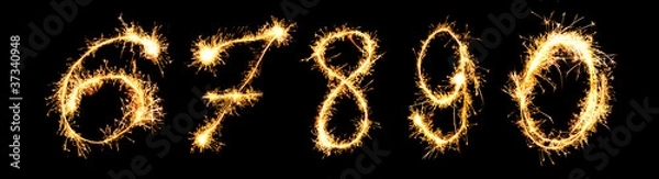Fototapeta Real Sparkler Digits. See other digits in my portfolio.  6 7 8 9