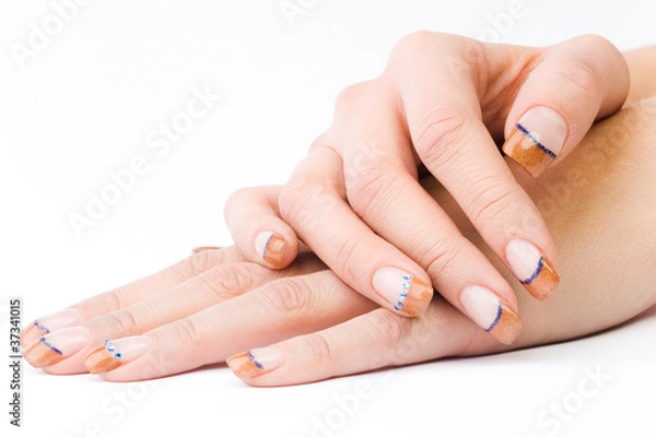 Obraz weibliche bunte fingernägel