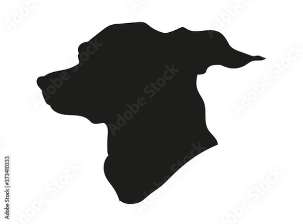 Obraz dog portrait silhouette, vector