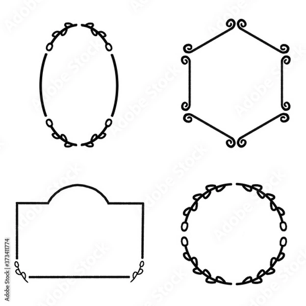 Obraz  飾り罫　フレーム　シンプル　セット