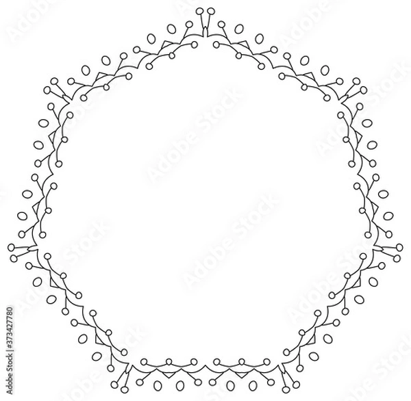 Fototapeta 手描き風　線画のベクターフレーム