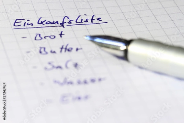 Fototapeta Einkaufszettel