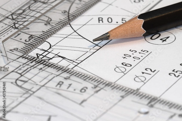 Obraz rysunek techniczny