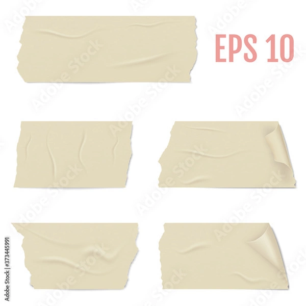 Fototapeta Slices of a adhesive tape with shadow and wrinkles.