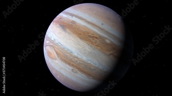 Fototapeta Jupiter planet, 3d rendering science astronomy illustration