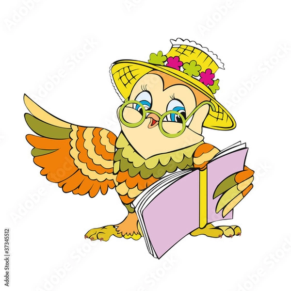 Fototapeta owl reads