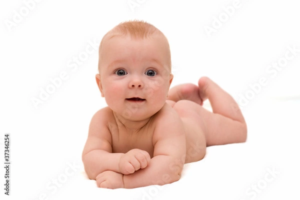 Fototapeta Младенец на белом фоне