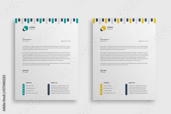 Fototapeta Abstract Corporate Business Style Letterhead Design Vector Template For Your Project. Simple And Clean Print Ready Design, Elegant Flat Design Vector Illustration.