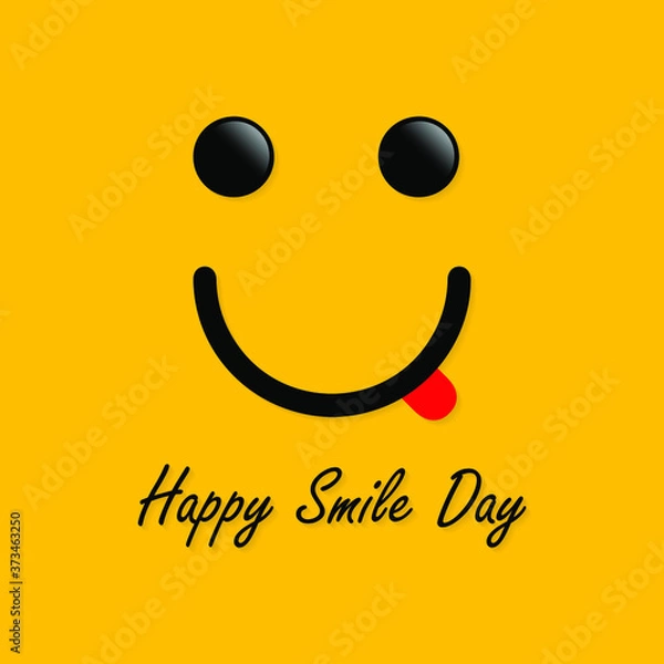 Fototapeta Vector illustration on the theme of World Smile day observed each year during October on first Friday.