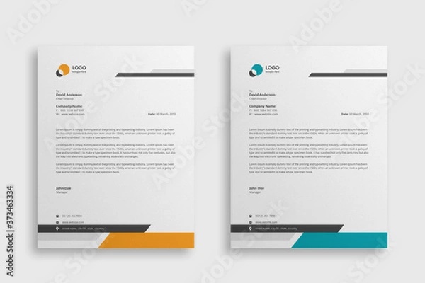 Fototapeta Abstract Corporate Business Style Letterhead Design Vector Template For Your Project. Simple And Clean Print Ready Design, Elegant Flat Design Vector Illustration.