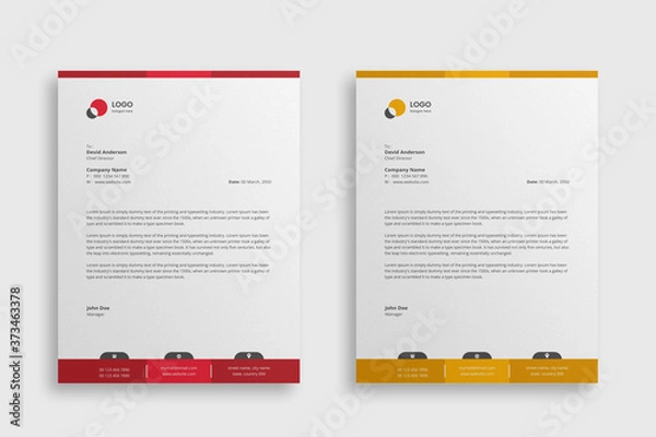Fototapeta Abstract Corporate Business Style Letterhead Design Vector Template For Your Project. Simple And Clean Print Ready Design, Elegant Flat Design Vector Illustration.